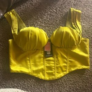 Chartreuse corset top